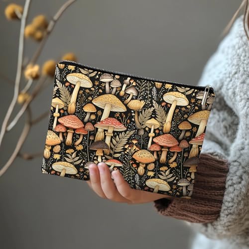 Mushroom Gifts for Women Makeup Bag, Gifts for Mushroom Lovers Organizer Bag. 10x7 Inches3