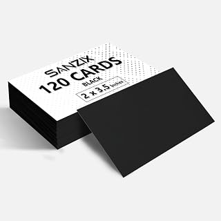 SANZIX 120 Pack Printable Blank Business Cards 2x3.5" White Heavyweight Cardstock 80lb/220GSM Thick Paper- Small Index Cards, Note Cards for Study, Invitations, Gift Tags, DIY Crafts, Thankyou Inserts