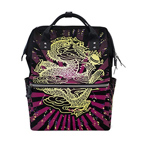 Preisvergleich Produktbild Dragon Schulrucksack, große Kapazität, für Mütter, Laptop, Handtasche, Freizeit, Reiserucksack für Damen, Herren, Erwachsene, Teenager, Kinder