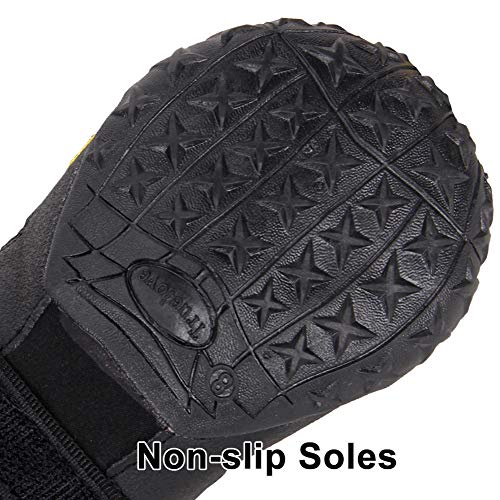 MOKCCI Truelove Pfotenschutz Hundestiefel,Wasserdicht Hundeschuhe mit Reflektierenden Riemen für Kleine, Mittelgroße und Große Hunde