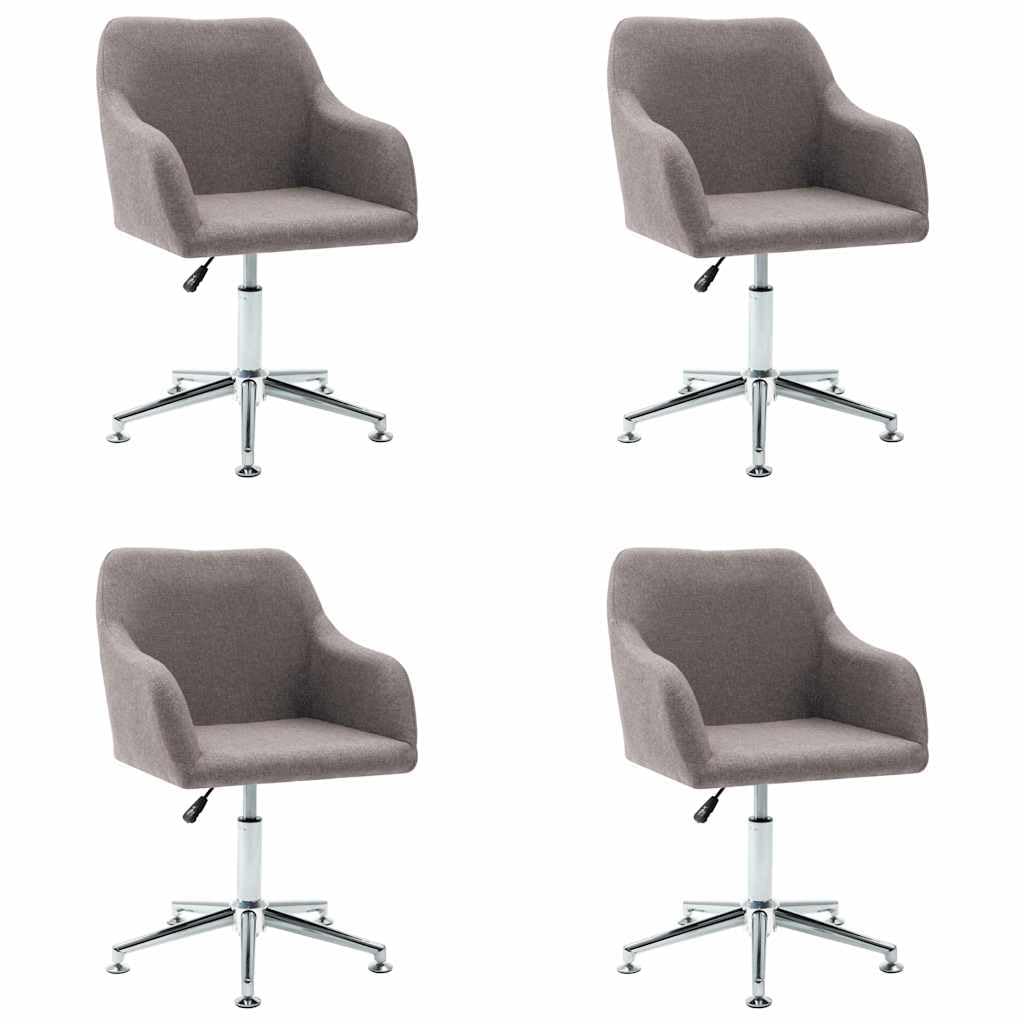 Lot de 4 chaises de salle à manger pivotantes en tissu taupe