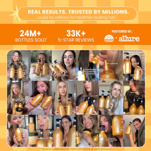 Image of Luseta Manuka Honey Shampoo for Dry & Dull Hair, Moisturizing 16.9 Oz | Deep Hydration, Frizz Control, Gentle Cleansing, Smooth Shine, Soft Finish, Sulfate Free
