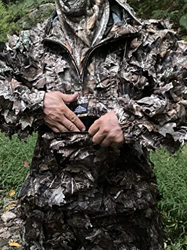 Image of North Mountain Gear Leafy Camo Hunting Jacket - Lightweight 1 /2 Zip Hoodie with Hood & Pouch