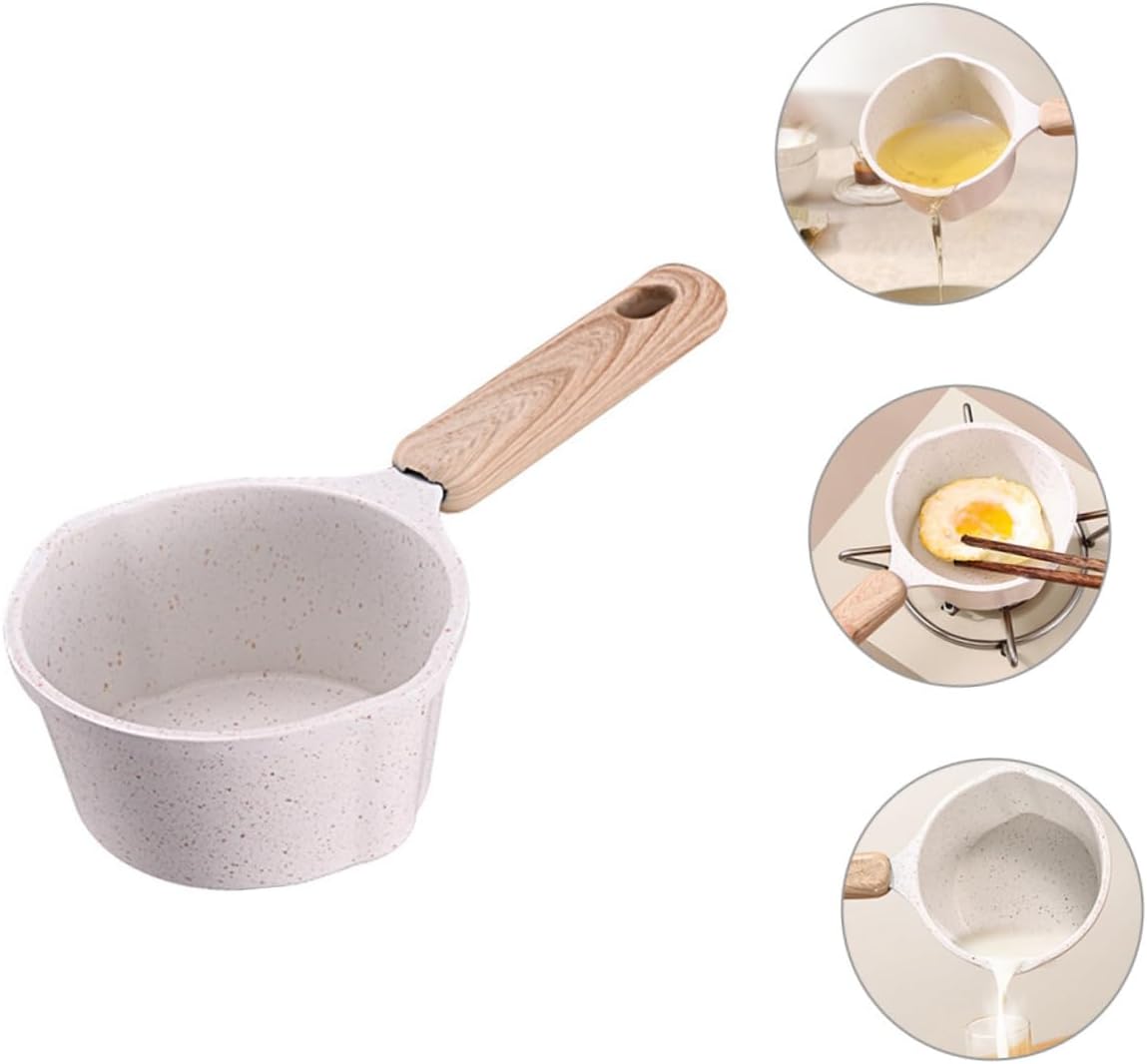 Aluminum Sauce Pan with Dual Pour Spout Deep Mini Oil Heating Pot