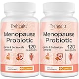 Menopause supplements for women, 120 Billion CFU Probiotic, 13-in-1 Herbs & Botanicals Complex, for Hormone Menopause, Hot Flashes, Night Sweats, Mood Swings, Sleep Disturbances, Vegan, 120 Caps