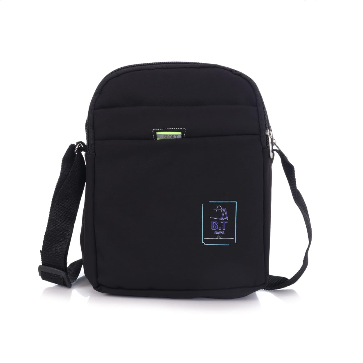 Crossbody Sling Bag for Men & Women | Lightweight Casual Shoulder Bag | Compact Multi-Pocket Travel, Office & Outdoor Organizer – Black-image-30