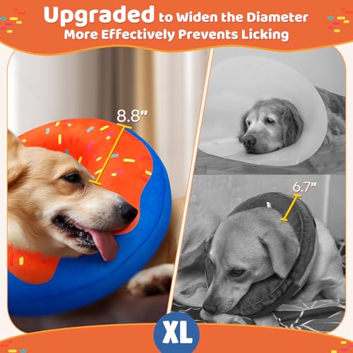 Image of Gimars XL Inflatable Dog Cone Alternative After Surgery, Soft Dog Neck Donut Recovery Cone, E Collar and Elizabethan Collar Alternative for Medium and Large Dogs, X-Large-Neck:18 inch-24 inch