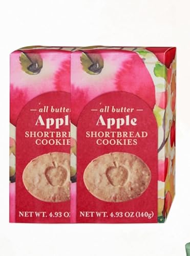 All Butter Apple Shortbread Cookies 4.93oz pack of 2 (Apple)