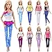ZITA ELEMENT 10 Stück Puppensachen für Puppe Mode Handgefertigte Kleider Outfits T-Shirt Bluse Kostüm Kleidung Puppenkleider