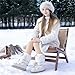 ZHENAIYISHENG Faux Fur Boots for Women - Fuzzy Fluffy Furry Water Resistant Snow Boots for Women - Anti-Slip with Cotton Sponge Lined and TPR Rubber Sole Black White Fur Boots beige 6 7