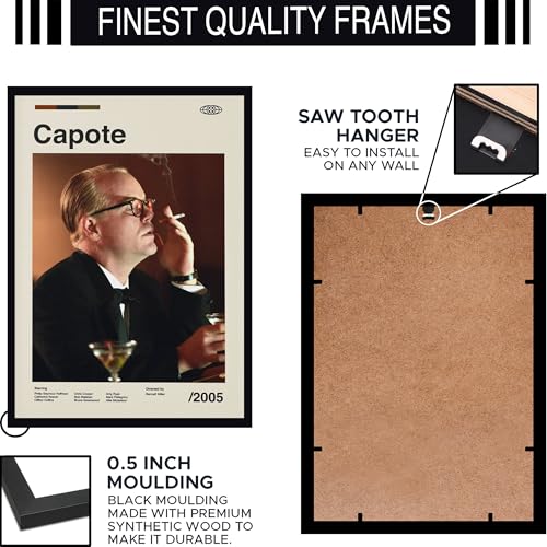 Image of BLINKART Capote Vintage Movie Poster Frame 8x12 Inch | Premium 300 GSM Paper Wall Print | Mid Century Vintage Film Artwork for Home, Bedroom, Living Room, Office | Framed Photo Decor