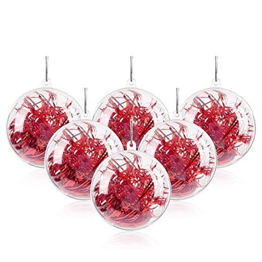 Mbuynow 20Pcs Bola de Navidad Adorno de DIY Transparente Bolas Vacío Rellenable Plástica - Tamaño 20X 100mm (10CM)