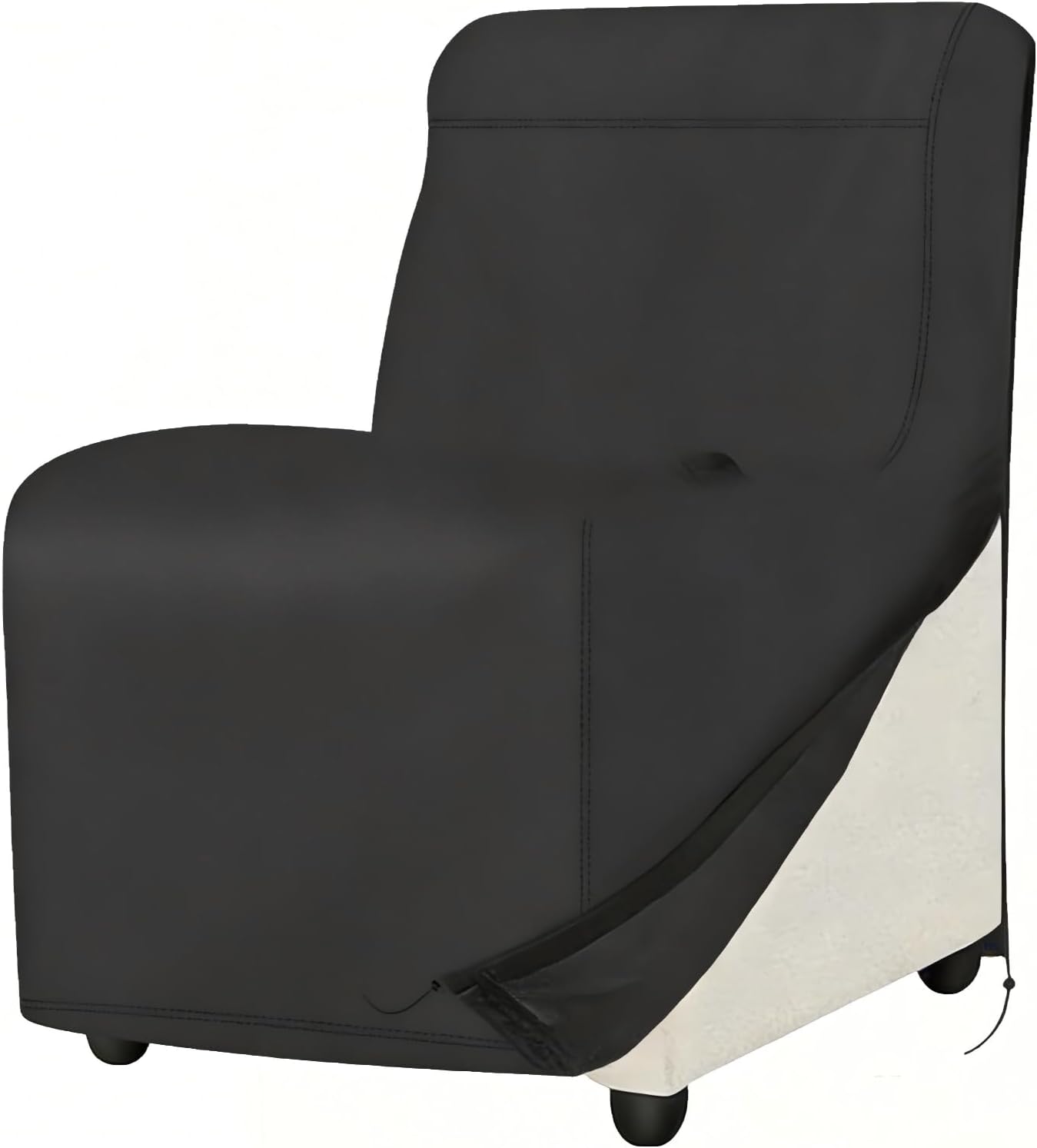 Outdoor Recliner Chair Cover, 600D Heavy Duty Waterproof Patio Chair Cover with Side Waterproof Zipper, Outdoor Furniture Storage Covers for All Weather Protection, 29.5" W x 31.5" D x 40.2" H (Black)