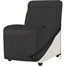 Outdoor Recliner Chair Cover, 600D Heavy Duty Waterproof Patio Chair Cover with Side Waterproof Zipper, Outdoor Furniture Storage Covers for All Weather Protection, 29.5" W x 31.5" D x 40.2" H Black