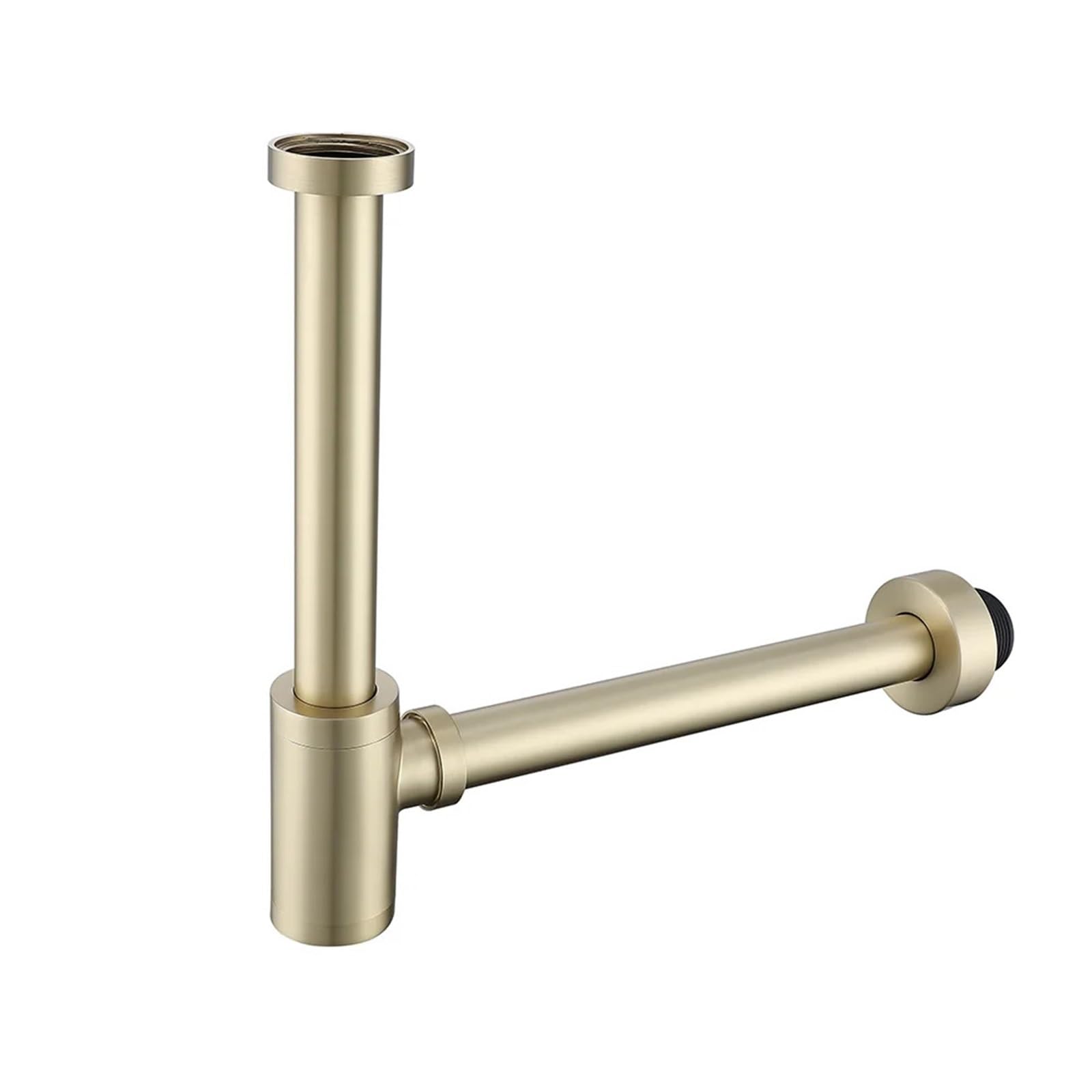 Kit de siphon lavabo salle bain avec bouchon en P et tuyau d'égout de Lavabo Siphon(Brushed Gold)
