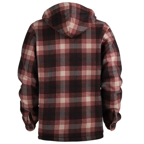 Image of Facitisu Hoodies for Men Sherpa Lined Heavyweight Flannel Jackets Fleece Plaid Winter Warm Coats