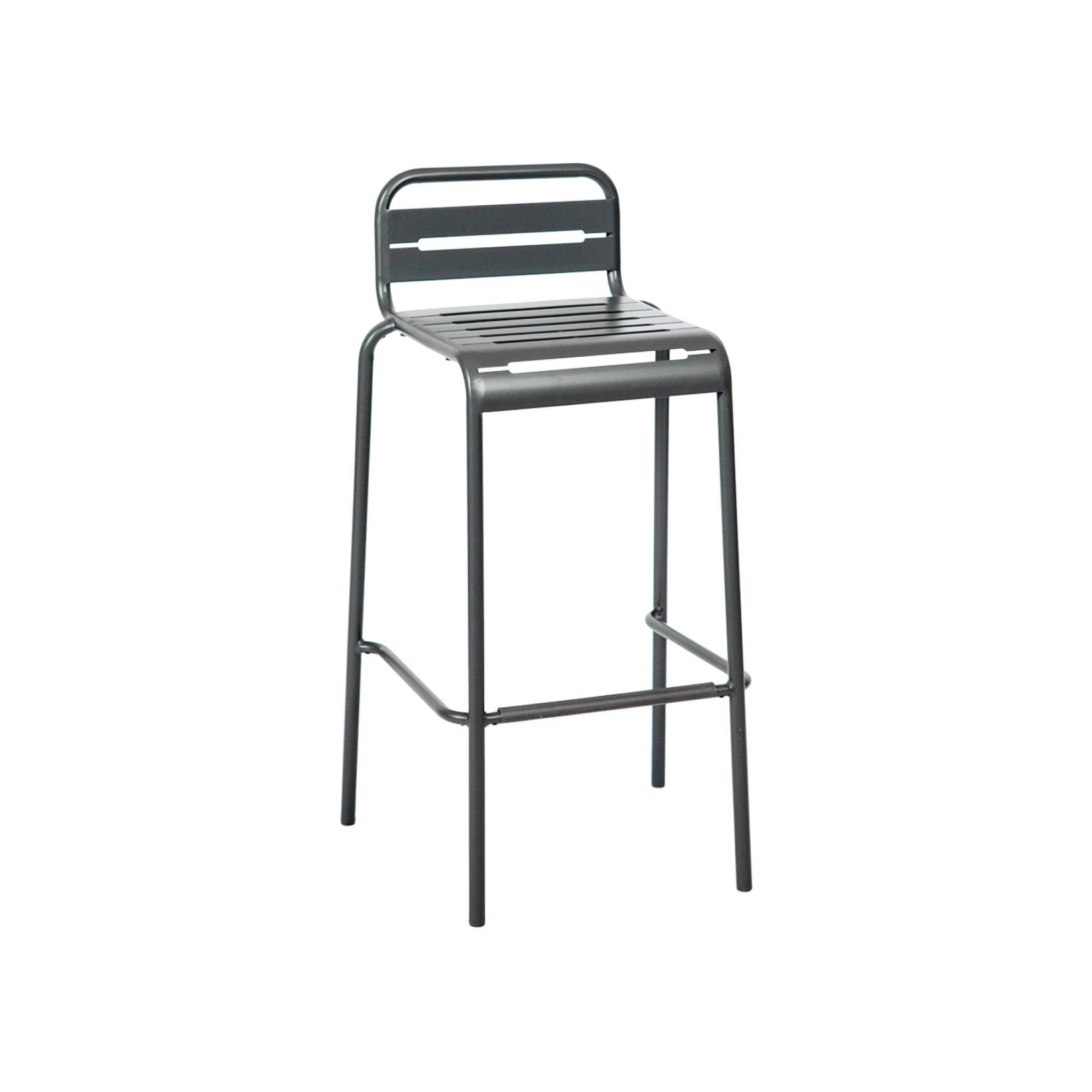 sweeek - Outdoor-Bartisch, 4 Hochstühle aus Stahl, 120 x 70 cm x 95 cm - Amelia