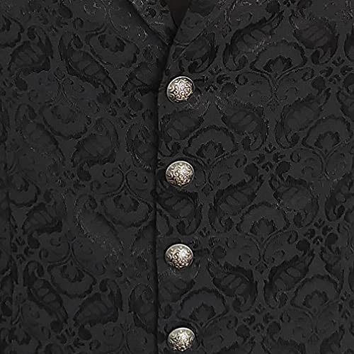 Mens Victorian Suit Vest Steampunk Gothic Waistcoat (Black, Large) #TOP3