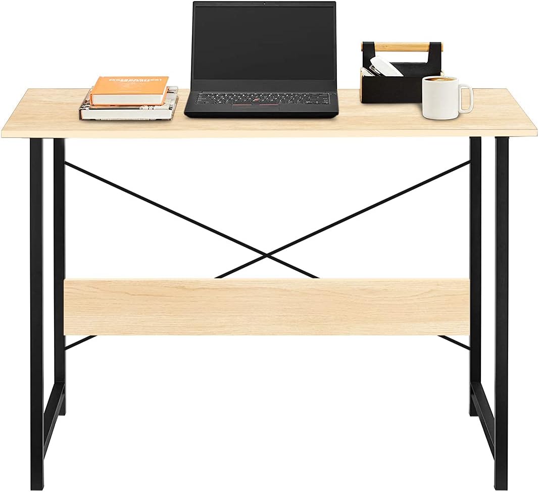 Kawachi Computer Laptop Study Writing Desk Home, Office Work Table with Bookshelf Storage