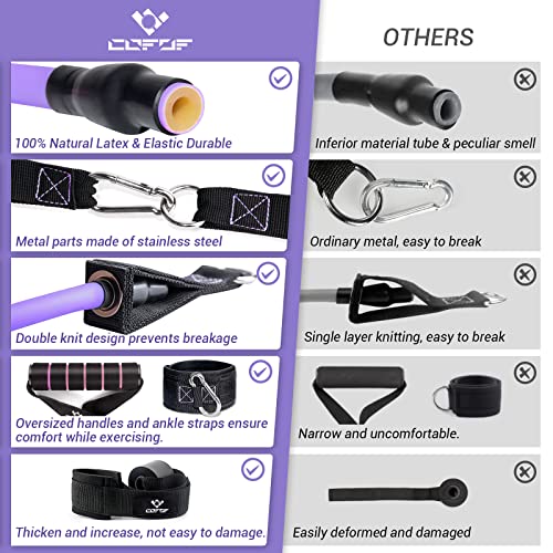 Image of Resistance Bands with Handles for Women, 5 Level Exercise Bands | Workout Bands for Physical Therapy, Yoga, Pilates, Door Anchor, Storage Pouch, Training Poster