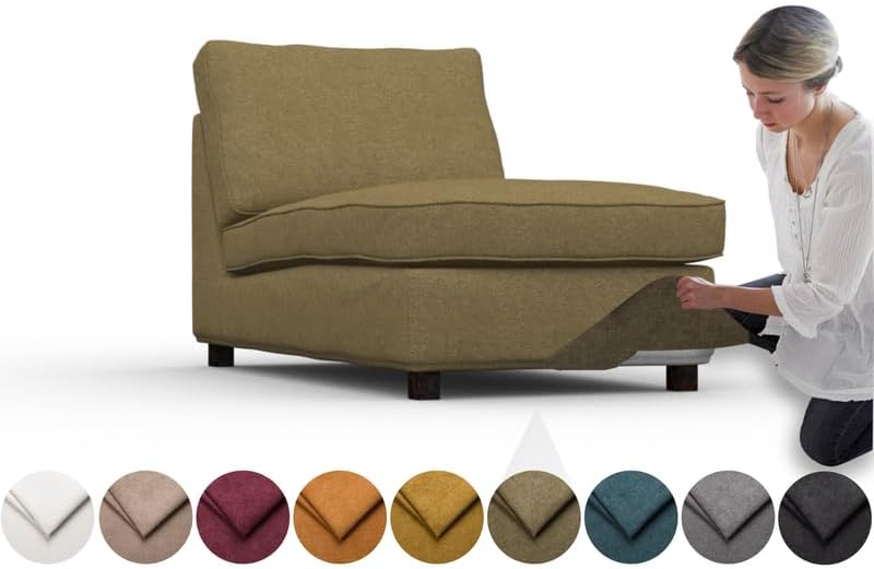 comfortly Cover for Kivik Chaise Longue, Replacement Slipcover, Heavy Duty 3 pcs Cover, Soft Durable Washable Fabric, Easy to Clean & Replace (Crown - Antelope)