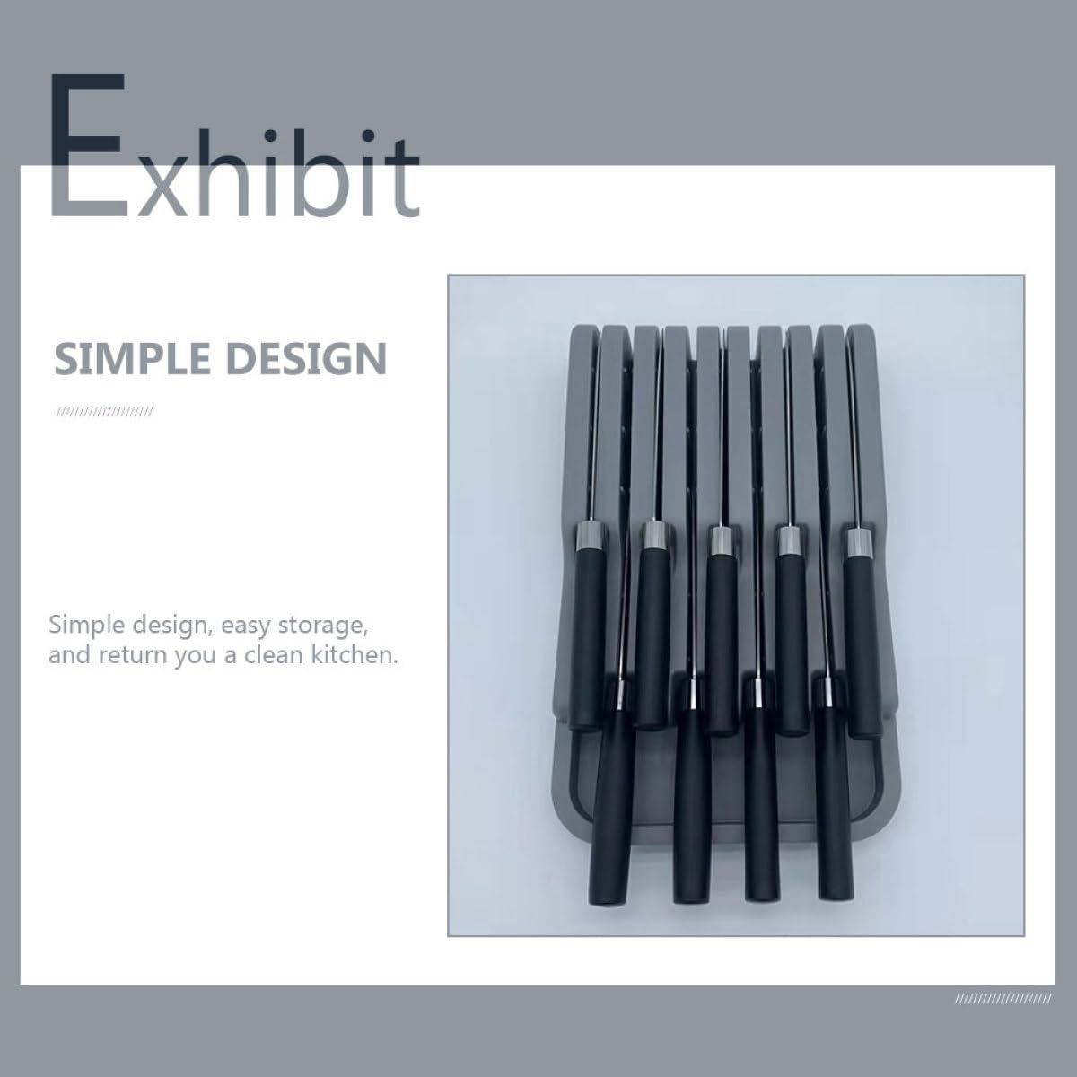 ifundom Porta Coltelli da Cucina in Plastica Pp Organizer Semplice e Drenante, Supporto per Coltelli Multifunzione per Cucina e Casa