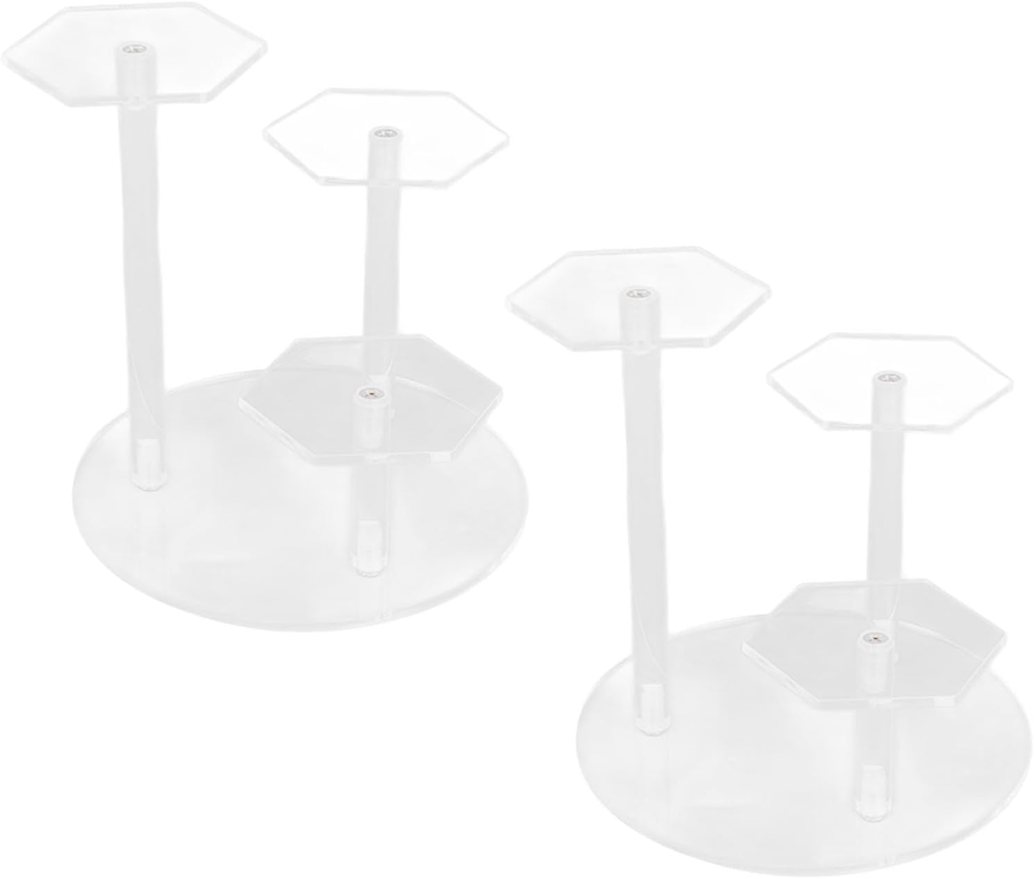 Semme 2PCS Acrylic Display Stand 3 Tier for Jewelry Collection Action Figures and Home Decor Easy Assembly Storage