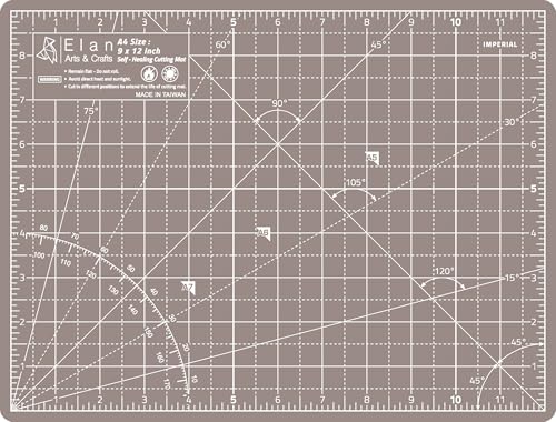 Image of Elan Cutting Mat A4 Black & Taupe, Self Healing Cutting Mat 9x12 Inch, 5-Ply Craft Board Black, Hobby Board for Crafts 9x12 Inch