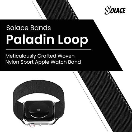 Solace Bands Paladin Loop Smart Watch Band - Compatible With All Apple Iwatch Series - Sportswear Smart Watch Band For Men & Women - Comfort & Durable (42/44/45MM - L, Black)