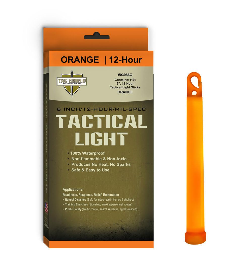 TAC SHIELD Tactical 12 Hour Light Stick (10-Pack)