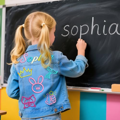 Image of Personalized Kids Denim Jacket with Name, Custom Girl Jean Jacket