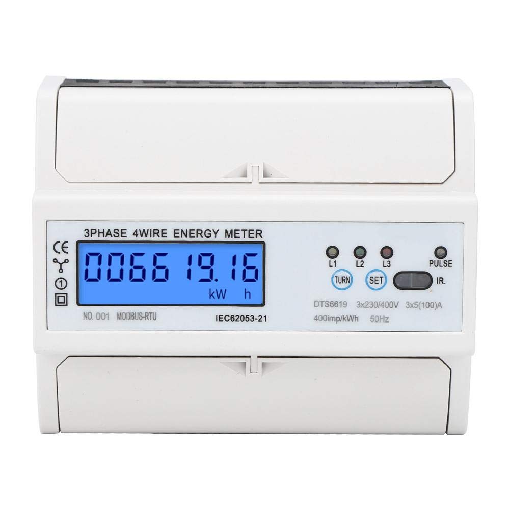DTS6619-016 3-fazowy, 4-przewodowy licznik energii, 380 V, 7P, elektryczny licznik kWh, cyfrowy miernik mocy z wyświetlaczem LCD z podświetleniem