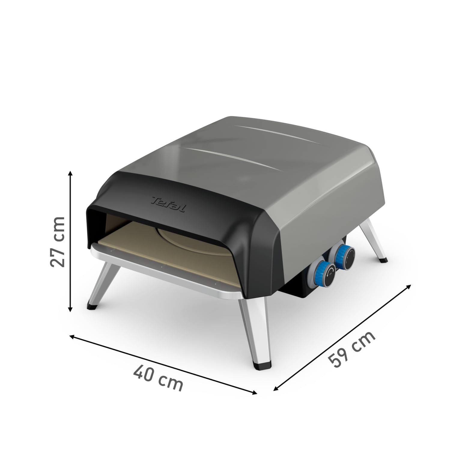 Tefal Pizza Pronto Gas-Pizzaofen 400 °C Edelstahl Temperaturregler Drehstein Pizzaschieber