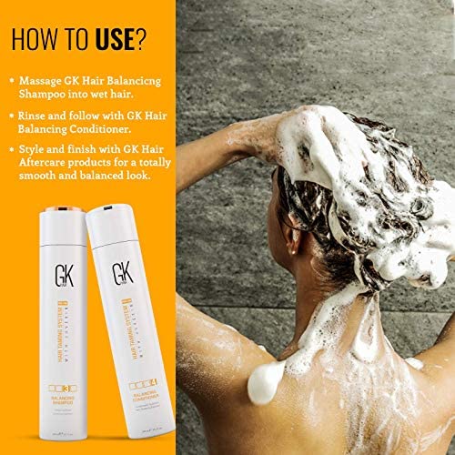 GK HAIR Global Keratin Balancing Shampoo and Conditioner Set 300ml For