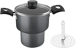 Cuscuzeira De Alumínio Com Revestimento Interno De Antiaderente Tramontina Turim Grafite 14cm