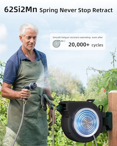 Retractable Garden Hose Reel 1/2 Inch x 100 ft,Automatic Slow Rewind System - image 5