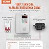 VEVOR Variateur de Fréquence 7,5 kW Convertisseur de Fréquence 10 CV 34 A 0-400 Hz VFD avec Entrée Monophasé, Sortie Triphasé, Contrôle de Vitesse, Refroidissement Rapide, pour Moteurs de Machine
