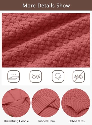 Zaitun Womens Hoodies Long Sleeve Sweatshirts Fashion Slim Waffle Casual Basic Drawstring Pullover Sweater