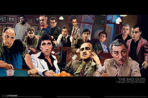 Pyramid America The Bad Guys The Art of Justin Reed Art Print Laminated Dry Erase Sign Poster for Guys 36x24