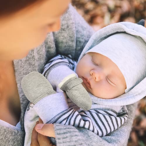 Baby Winter Mittens Adjustable Easy-On Newbron Warm Gloves Sherpa Lined Fleece Infant Mittens Winter For Boy Girl (Navy/Grey) #TOP4