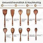 Woodenhouse-Kochloeffel-Holz-10-Stueck-Kochloeffel-Set-Holzloeffel-aus-Teakholz-fuer-das-Kochen-Holzkochloeffel-Pfannenwender-holz-Suppenkelle-10-Stueck-Perfekt-fuer-Antihaft-Natuerlich-und-Robust : Aus-Holz-gemacht....