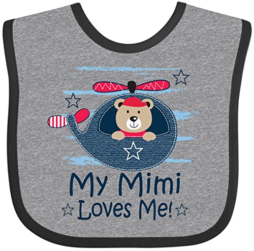inktastic Mimi Loves Me Grandson Boy Bear Baby Bib