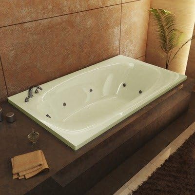 St. Kitts 42 x 72 x 23" Rectangular Whirlpool Jetted Bathtub Color/Trim / Tile Flange / Front Skirt / Drain: Biscuit / Brushed Nickel / No / Yes / Left