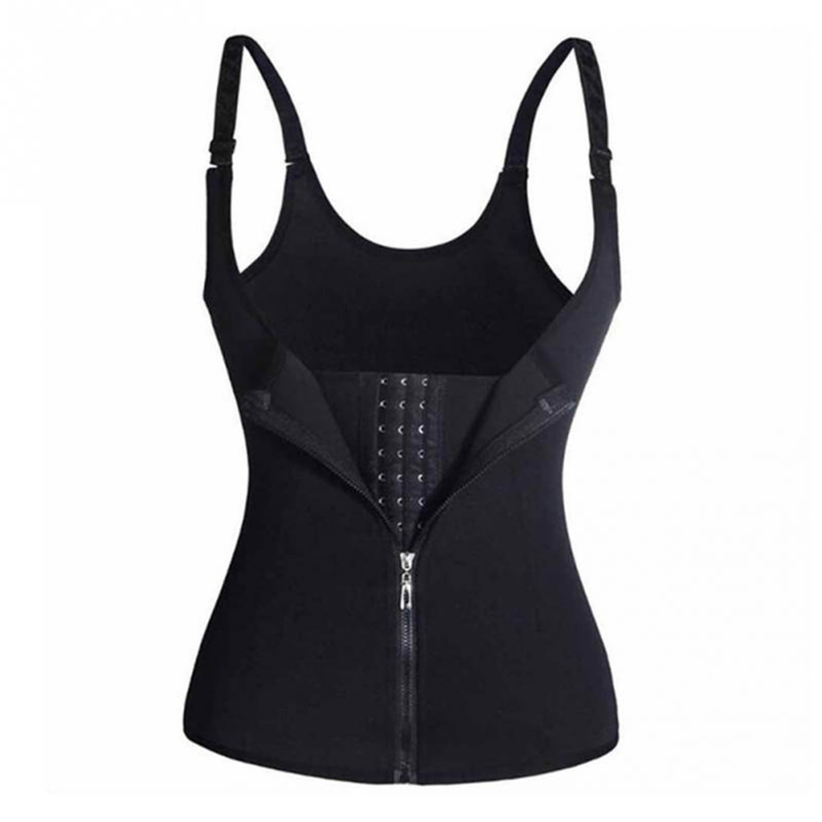 Zzalalana Waist Trainer for Women Shapewear Tummy Control Corset Body Shaper Zipper Waist Cincher with Spaghetti Straps