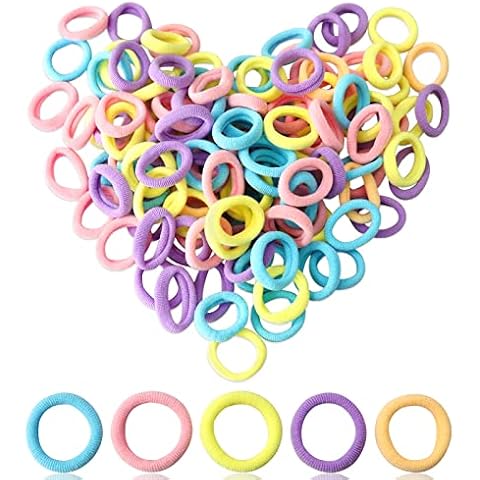 Hanyousheng Gomas del Pelo, 120 Pcs Mini Bandas de Pelo Cover