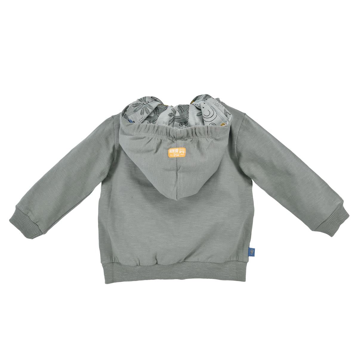 BONDI Kapuzenjacke Beach, Baby Jacke, moos-olive, Motiv Krokodil und Palme gestickt mit Anhänger, YKK Reißverschluß und Kapuze, Made in Germany