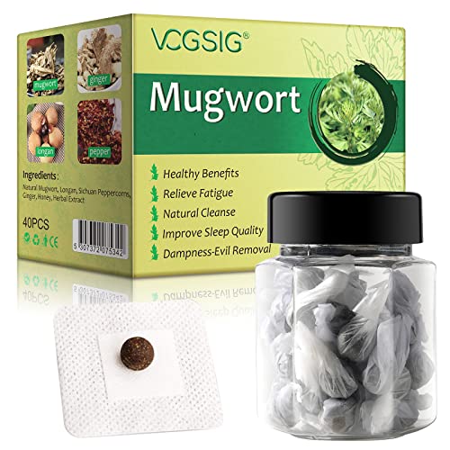 60PCs Mugwort Belly Patch, Mugwort Navel Stickers - Natural Herbal Extract for Belly, Wormwood Essence Abdomen Sticker for Waist, Belly Patches Improve Sleepless, Suitable for Women Men 60PC/Box