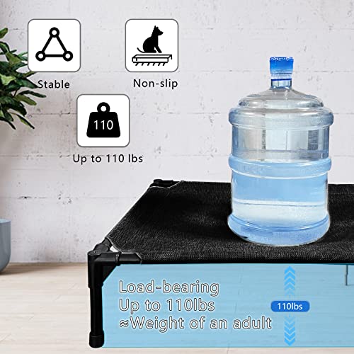 Elevated Dog Bed Cooling Elevated Dog Bed, Dog Bed With Chew Proof Mesh And Metal Frame, Portable Dog Bed For Outdoor Use, Dog Cots Beds For Medium Dog，Black #TOP3