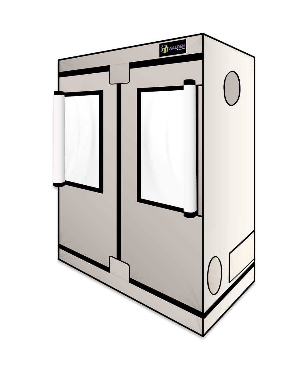 Active Grow Walden White 2x4 Grow Tent - 100% PEVA Non-Toxic, Triple-Layer Vinyl - EcoWhite Reflective Interior & Infinity View Windows - 24''x48''x60'' Indoor Grow Tent for Hydroponic Plant Growing
