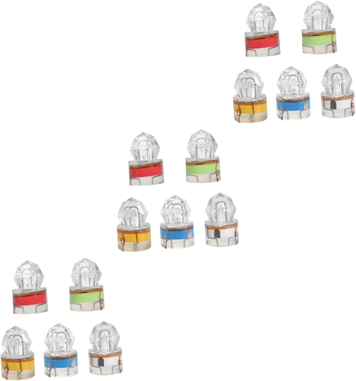 Toddmomy 15pcs Led Underwater Fishing Light Design for Deep Sea Night Fishing Red White Green and Colorful Lure Lights to Attract Bait and Fish
